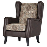 Elmbrook Upholstered Wingback Accent Club Chair Brown - 903080