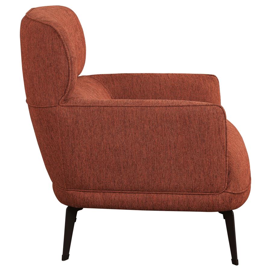 Andrea Upholstered Crecent Arm Accent Chair Orange - 903081