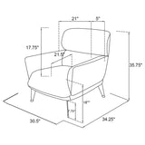 Andrea Upholstered Crecent Arm Accent Chair Orange - 903081