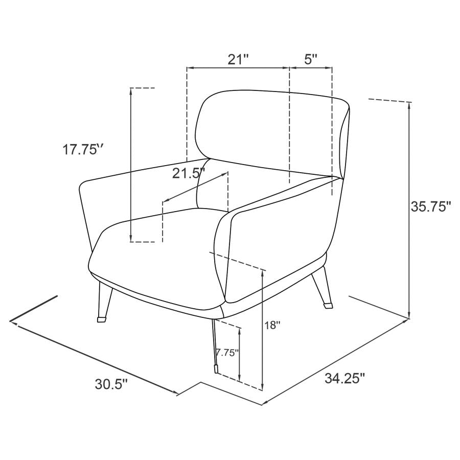 Andrea Upholstered Crecent Arm Accent Chair Grey - 903082