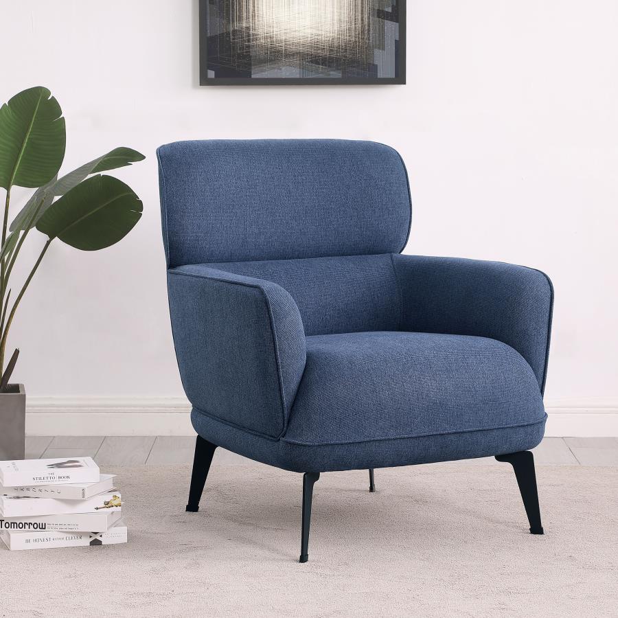 Andrea Upholstered Crecent Arm Accent Chair Blue - 903083