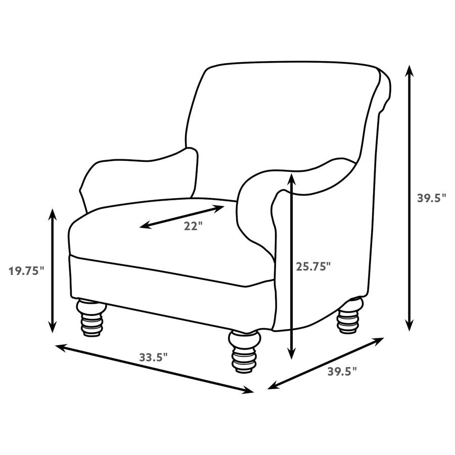 Glenn Upholstered English Arm Accent Chair Grey - 903096