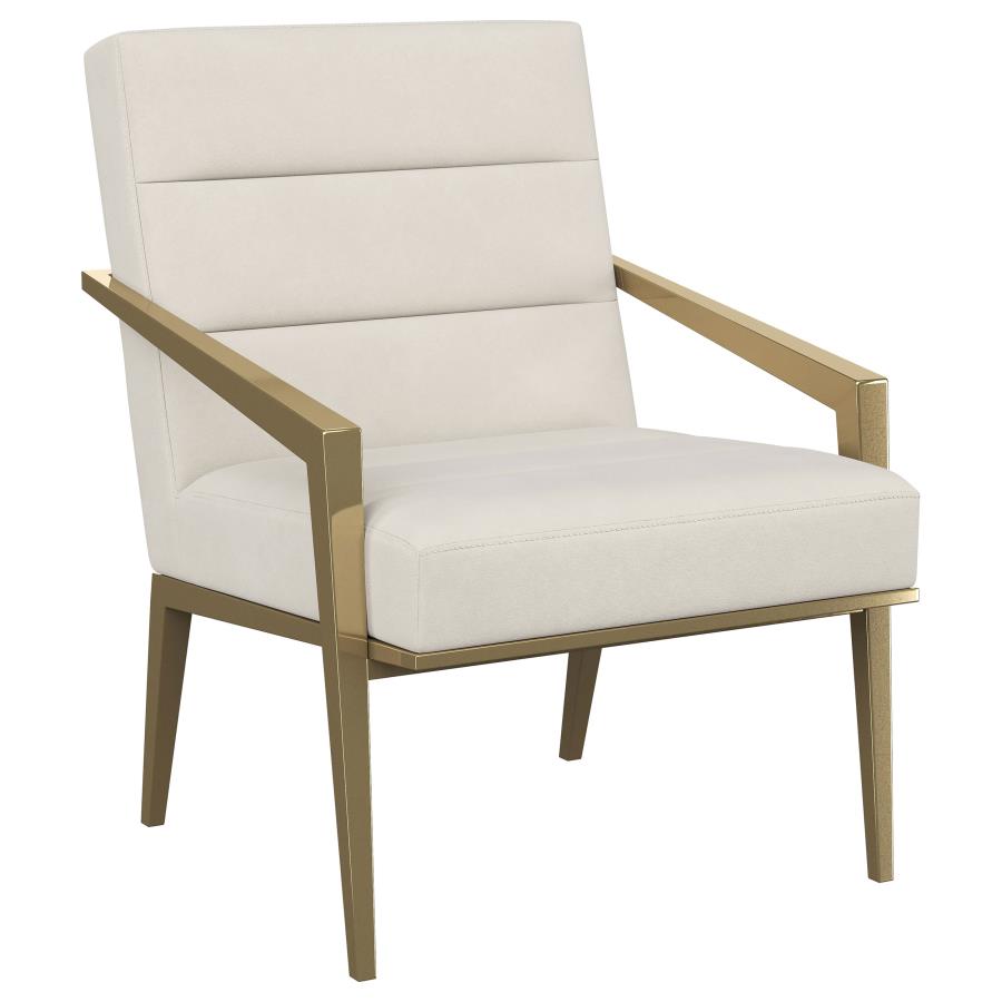 Kirra Upholstered Metal Arm Accent Chair Cream - 903143