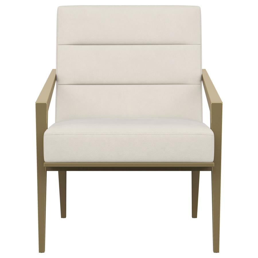 Kirra Upholstered Metal Arm Accent Chair Cream - 903143