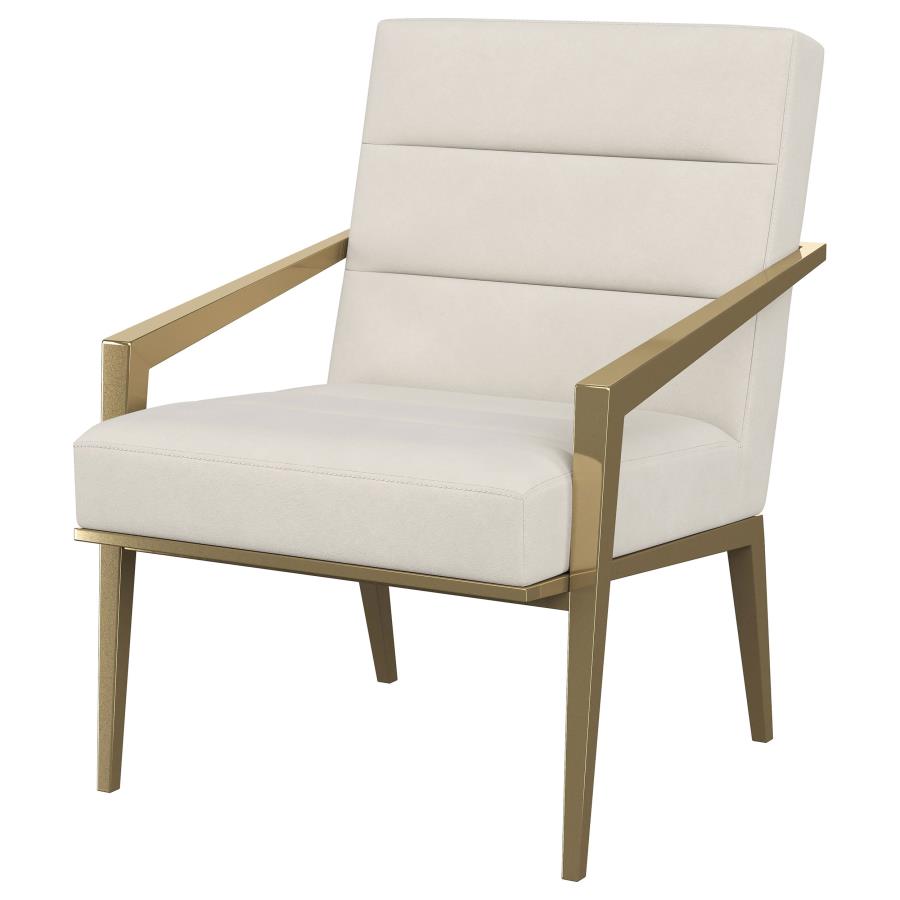 Kirra Upholstered Metal Arm Accent Chair Cream - 903143