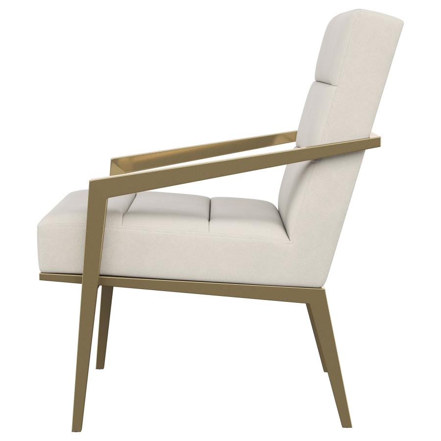 Kirra Upholstered Metal Arm Accent Chair Cream - 903143