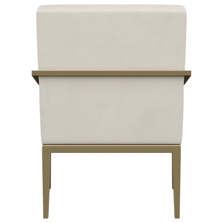 Kirra Upholstered Metal Arm Accent Chair Cream - 903143