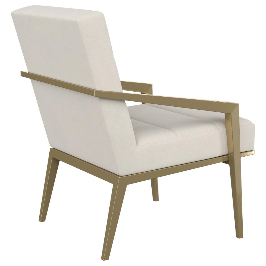 Kirra Upholstered Metal Arm Accent Chair Cream - 903143