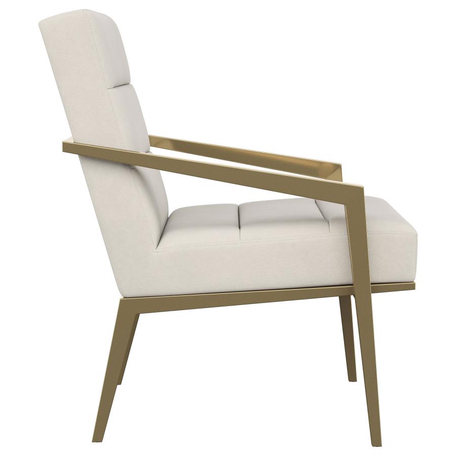 Kirra Upholstered Metal Arm Accent Chair Cream - 903143