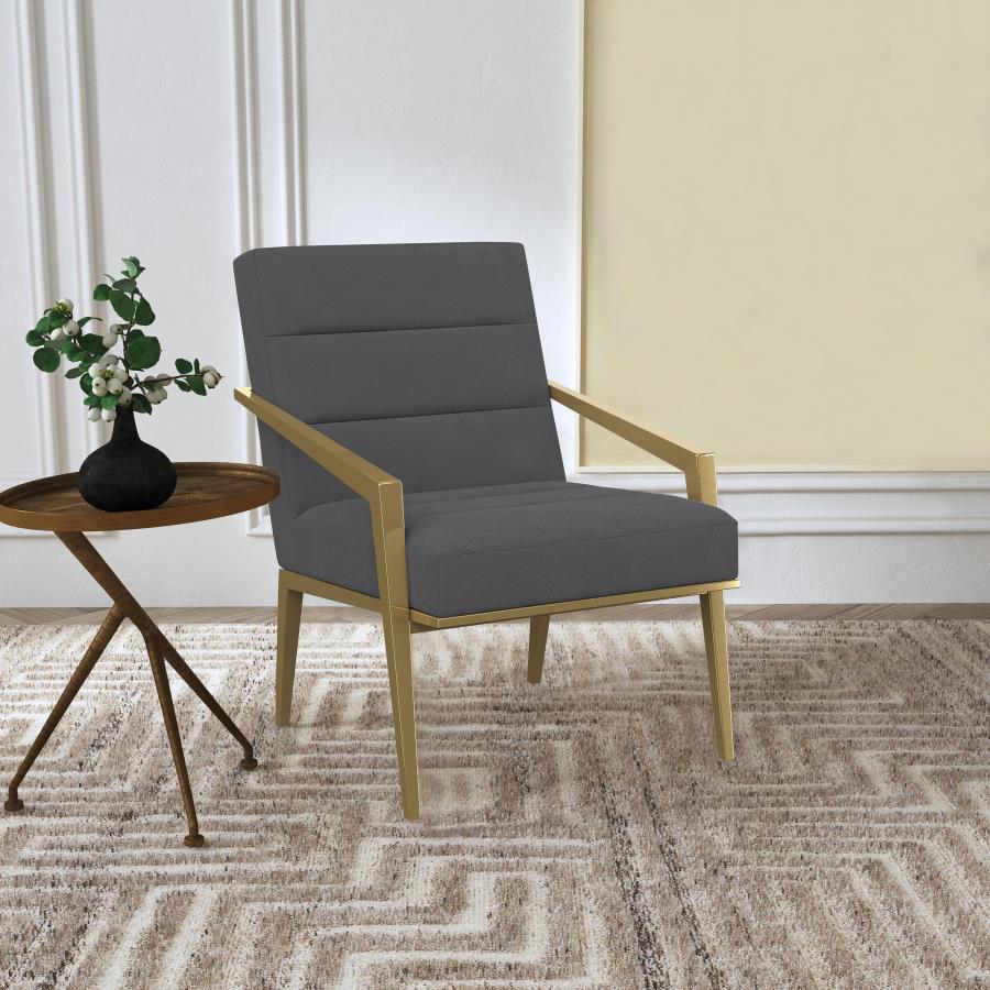 Kirra Upholstered Metal Arm Accent Chair Dark Grey - 903144