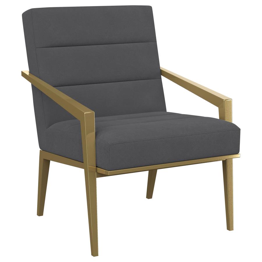 Kirra Upholstered Metal Arm Accent Chair Dark Grey - 903144