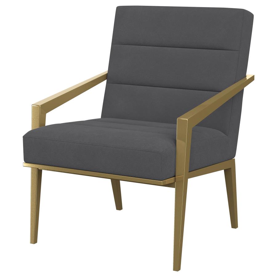 Kirra Upholstered Metal Arm Accent Chair Dark Grey - 903144
