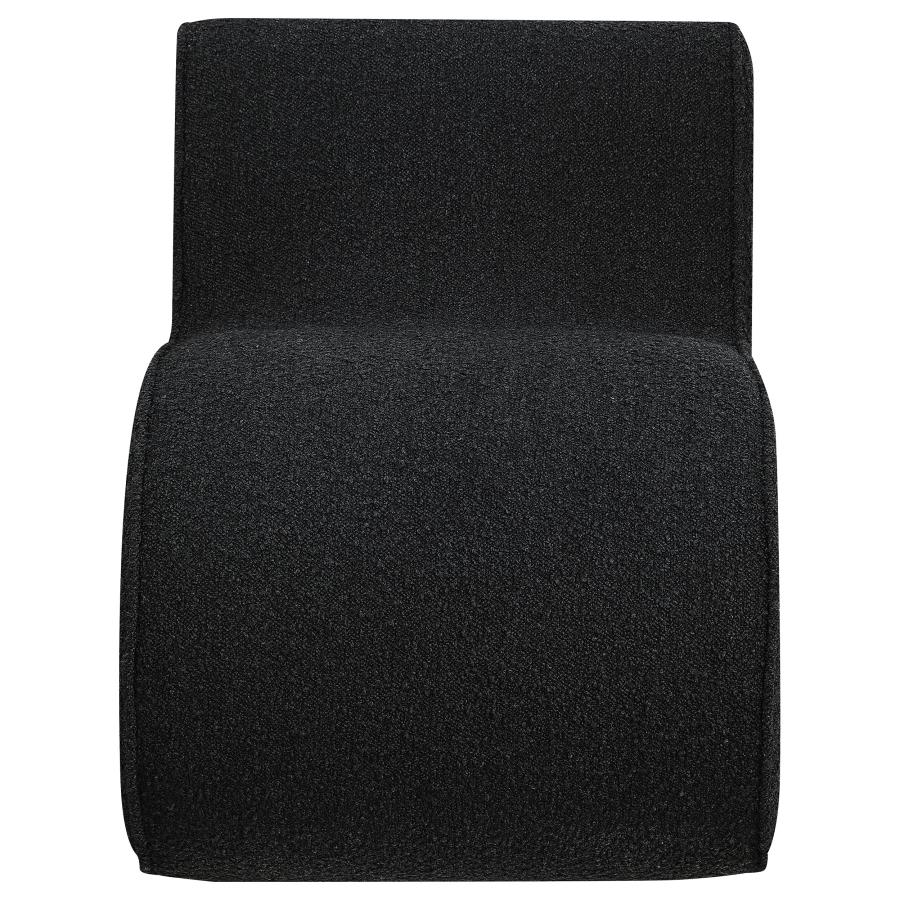 Ronea Boucle Upholstered Armless Curved Chair Charcoal - 903155