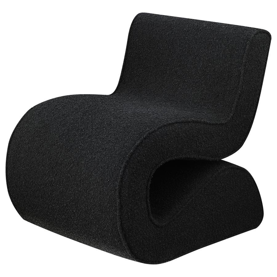 Ronea Boucle Upholstered Armless Curved Chair Charcoal - 903155