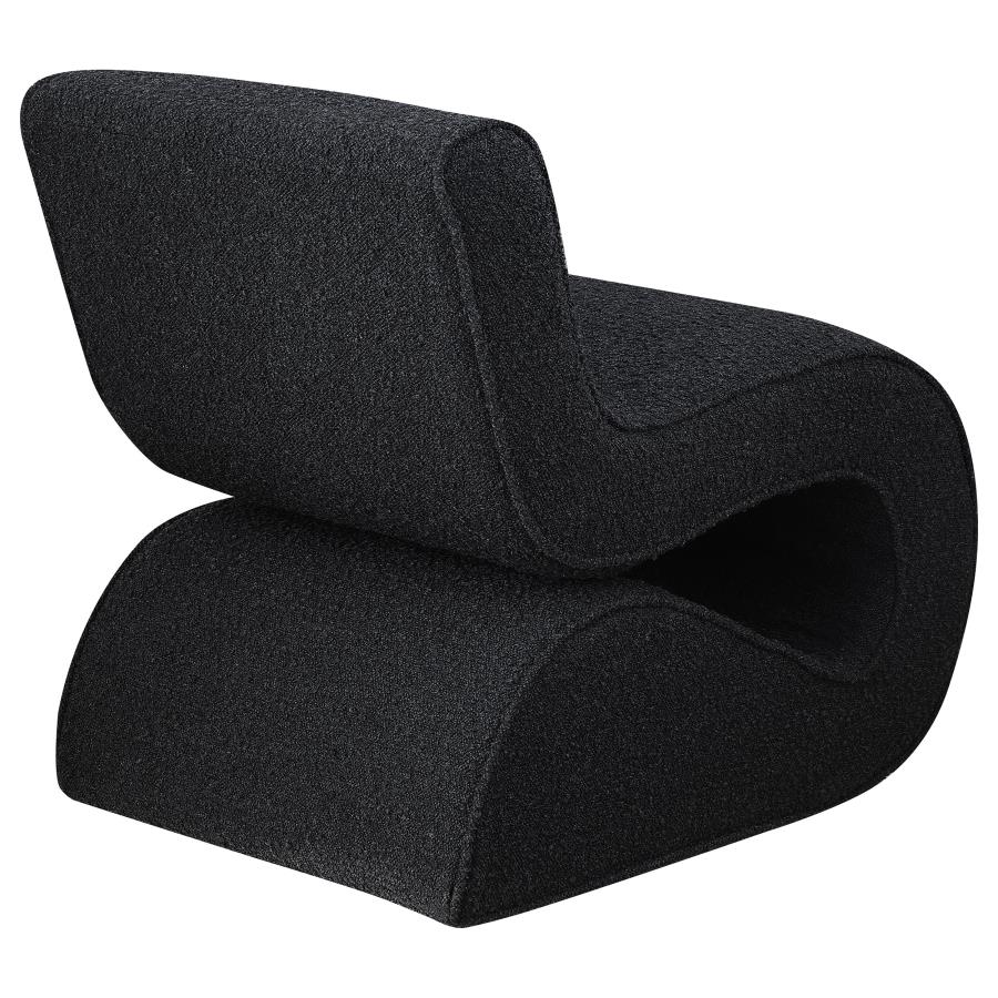 Ronea Boucle Upholstered Armless Curved Chair Charcoal - 903155