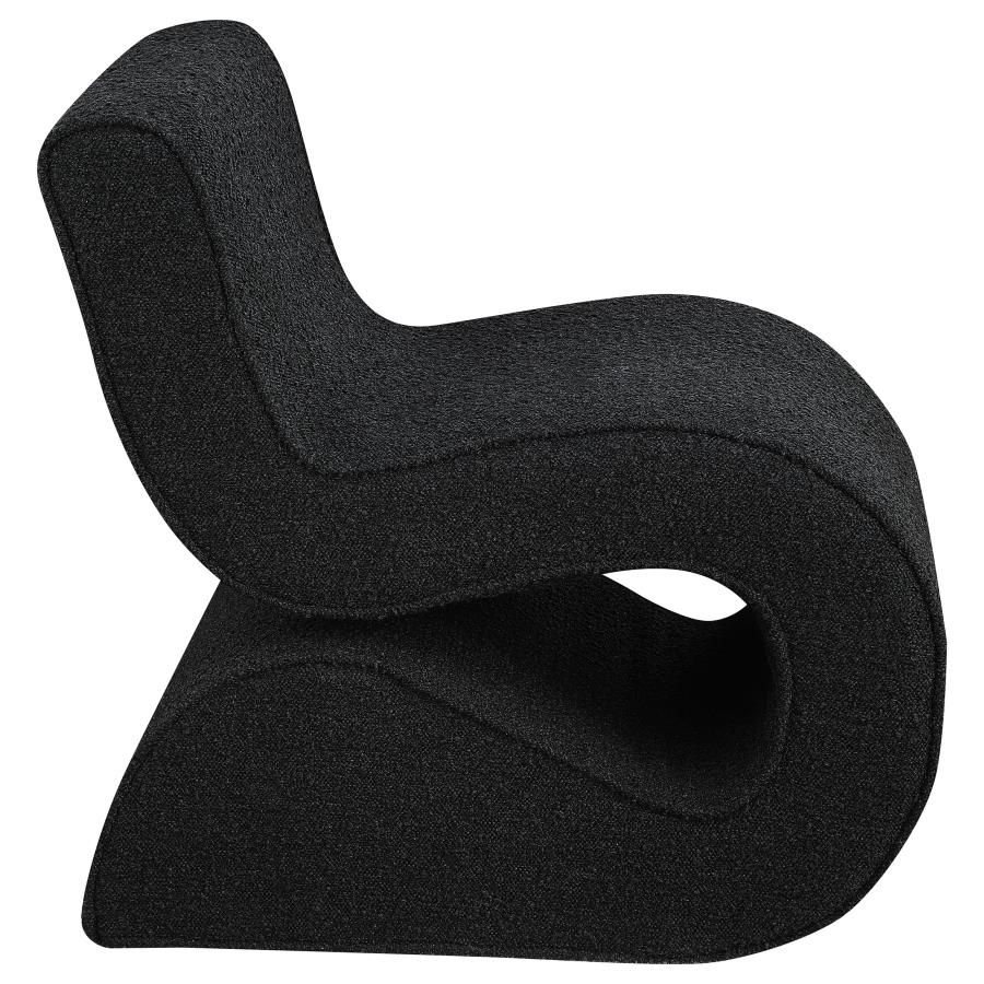 Ronea Boucle Upholstered Armless Curved Chair Charcoal - 903155
