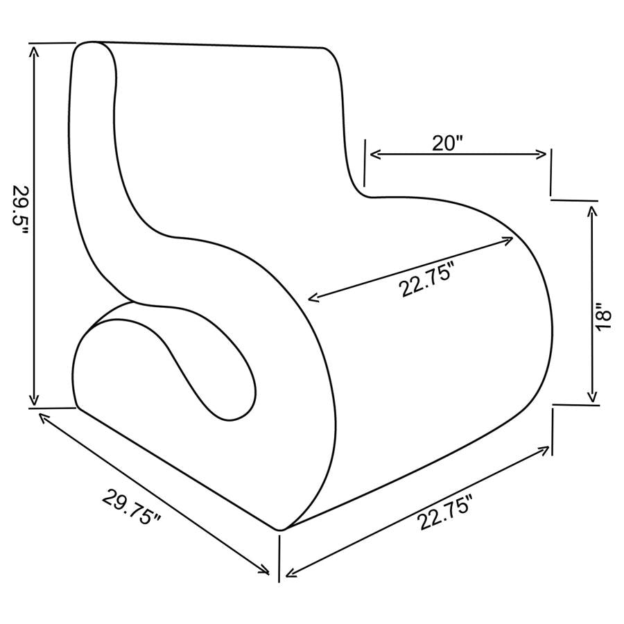Ronea Boucle Upholstered Armless Curved Chair Charcoal - 903155