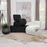 Ronea Boucle Upholstered Armless Curved Chair Charcoal - 903155
