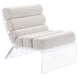 Serreta Boucle Upholstered Armless Acrylic Chair Ivory - 903161