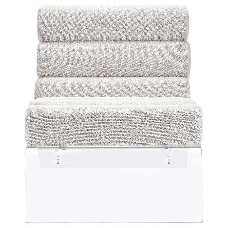 Serreta Boucle Upholstered Armless Acrylic Chair Ivory - 903161