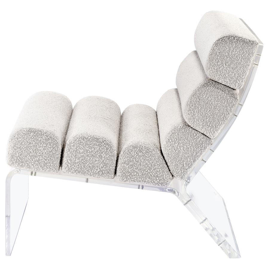 Serreta Boucle Upholstered Armless Acrylic Chair Ivory - 903161