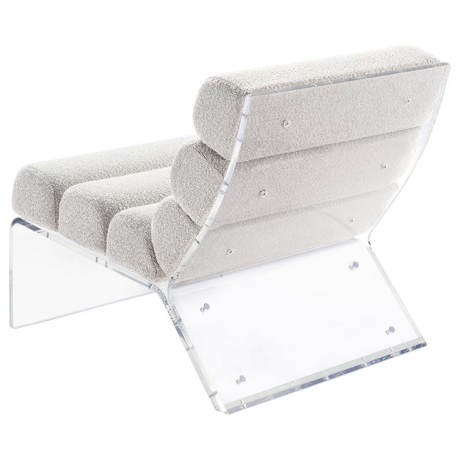 Serreta Boucle Upholstered Armless Acrylic Chair Ivory - 903161