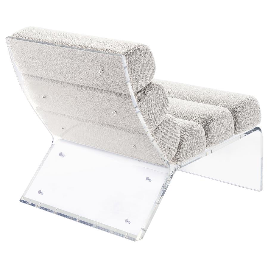 Serreta Boucle Upholstered Armless Acrylic Chair Ivory - 903161