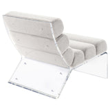 Serreta Boucle Upholstered Armless Acrylic Chair Ivory - 903161