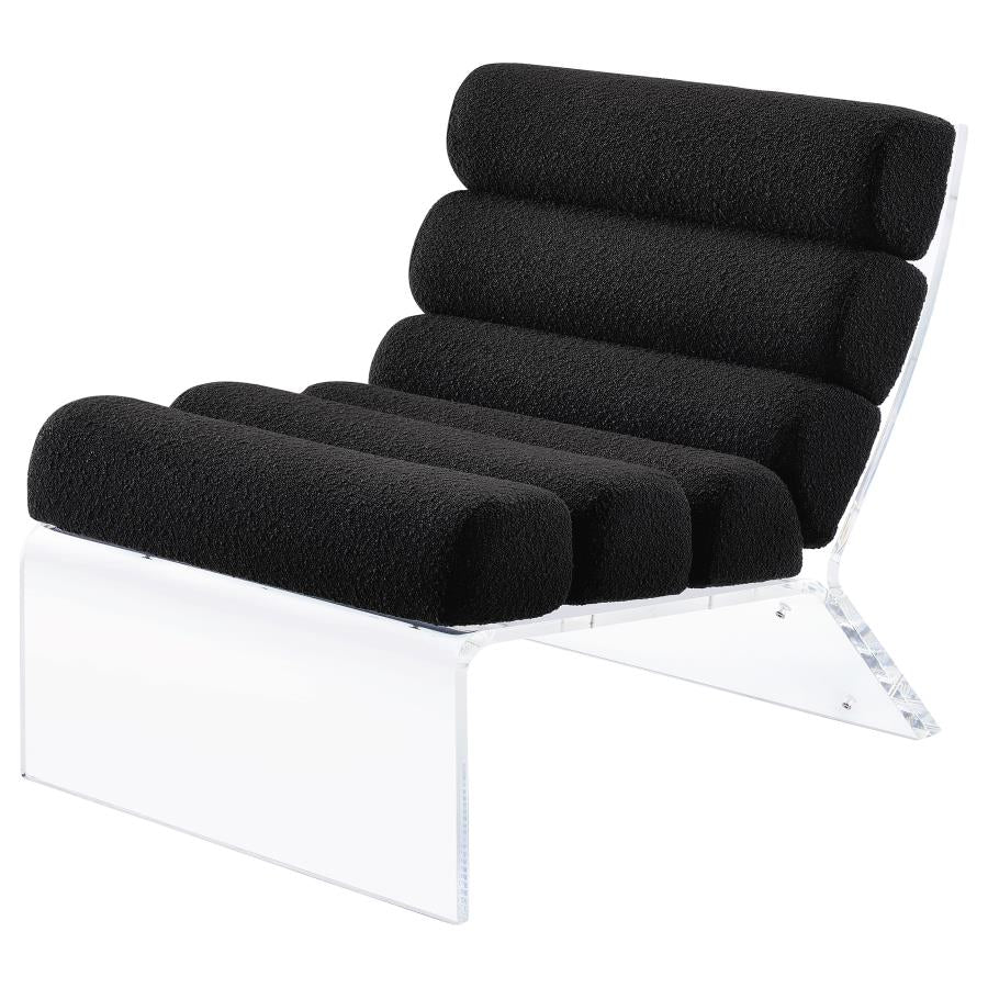 Serreta Boucle Upholstered Armless Acrylic Chair Black - 903162