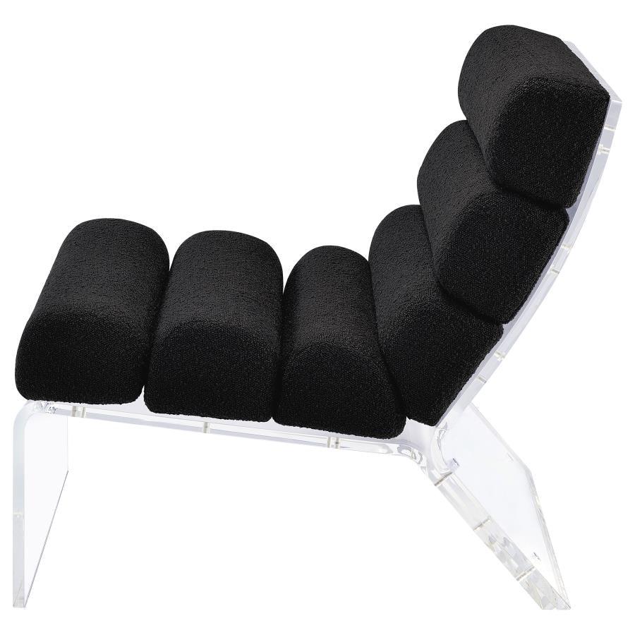 Serreta Boucle Upholstered Armless Acrylic Chair Black - 903162
