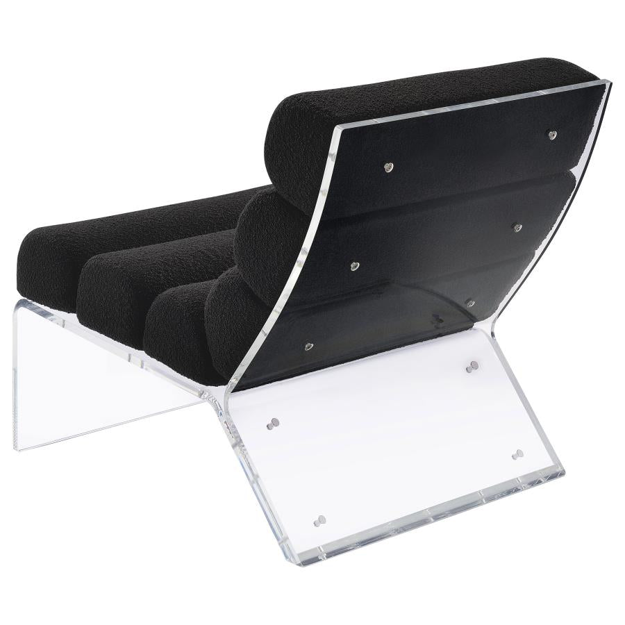 Serreta Boucle Upholstered Armless Acrylic Chair Black - 903162