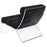 Serreta Boucle Upholstered Armless Acrylic Chair Black - 903162