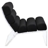 Serreta Boucle Upholstered Armless Acrylic Chair Black - 903162