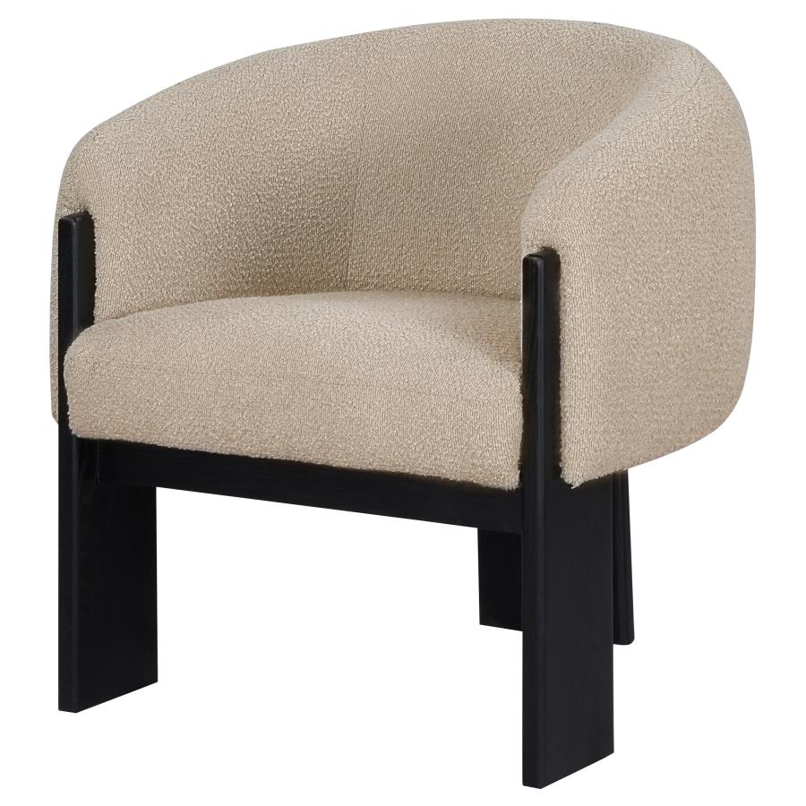 Valdez Boucle Upholstered Barrel Back Accent Chair Beige - 903165