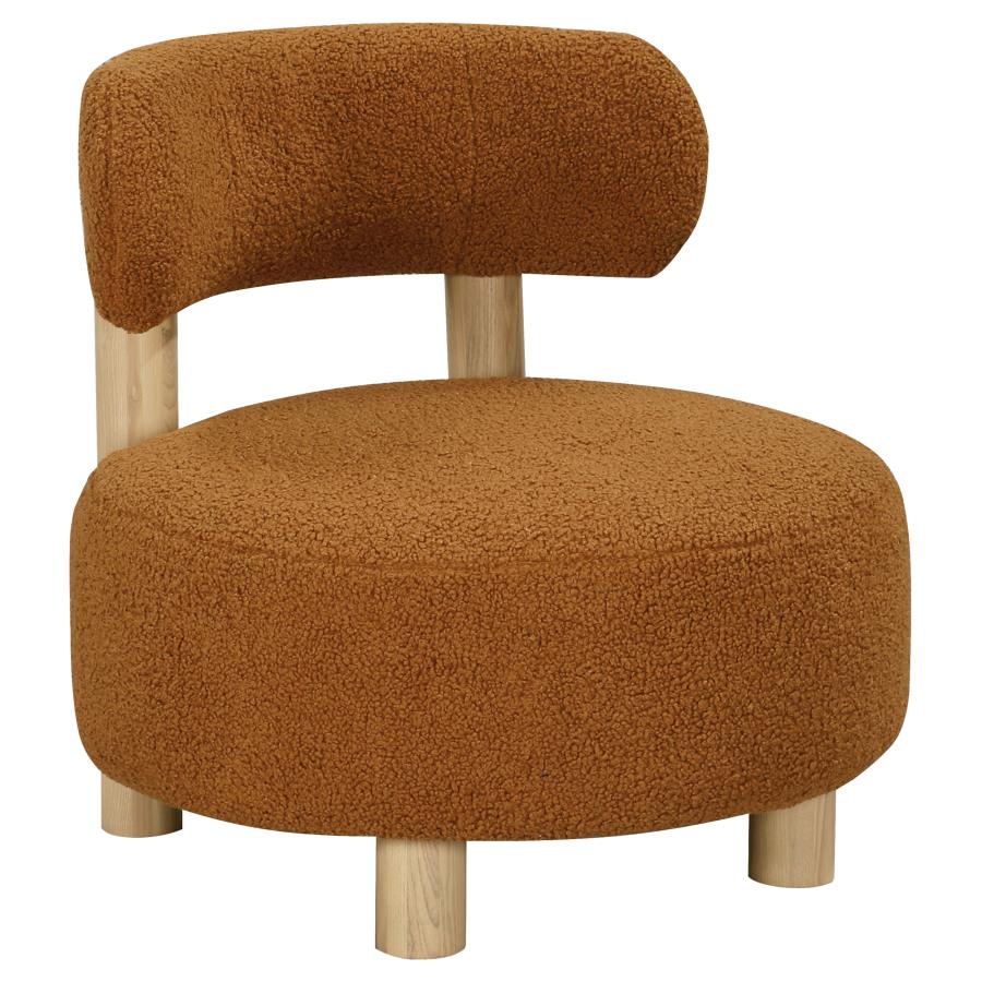 Zonie Boucle Upholstered Barrel Back Accent Chair Orange - 903167