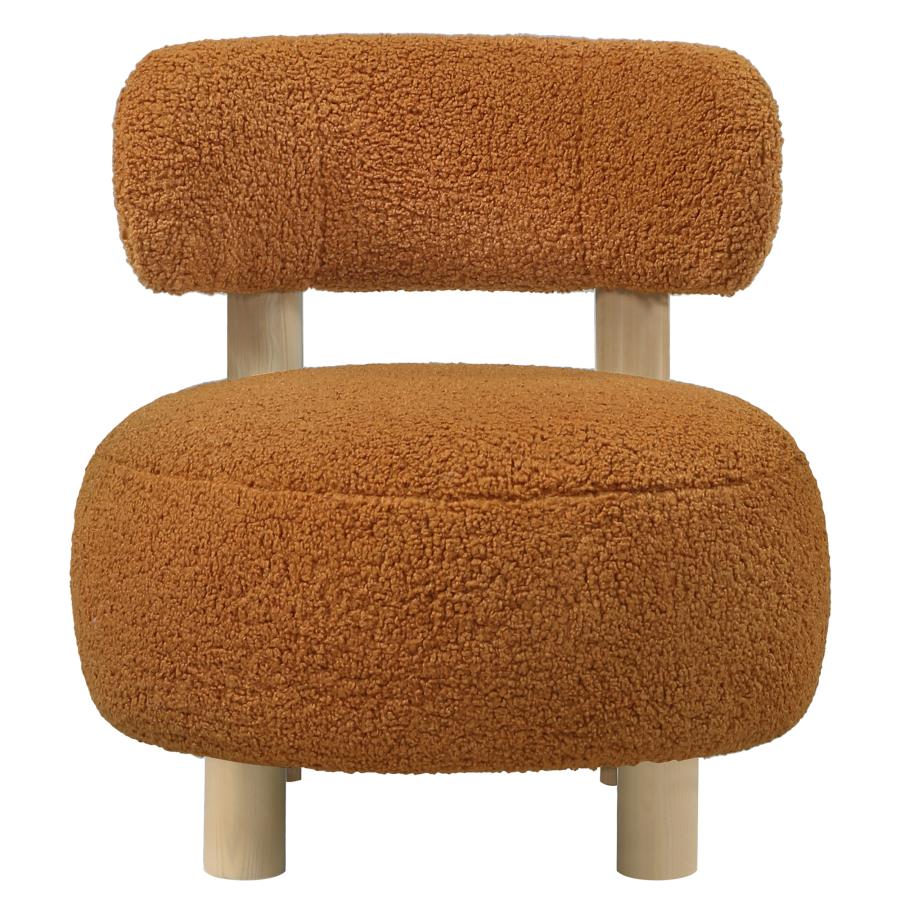 Zonie Boucle Upholstered Barrel Back Accent Chair Orange - 903167