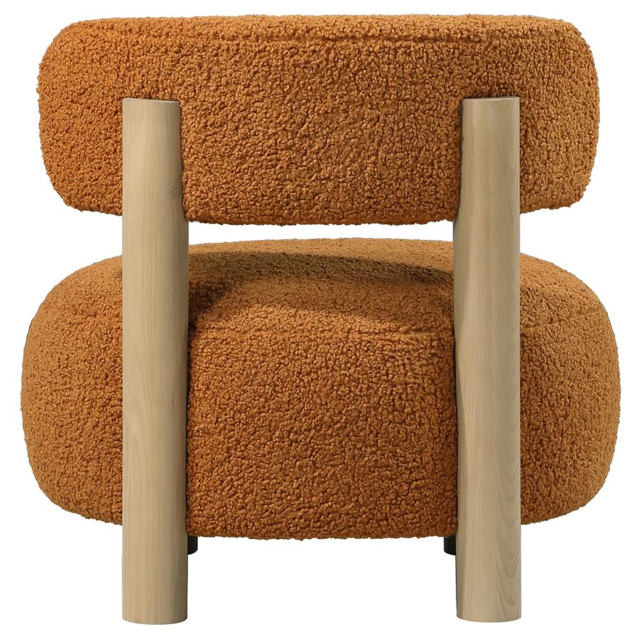 Zonie Boucle Upholstered Barrel Back Accent Chair Orange - 903167