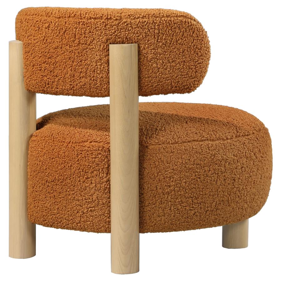 Zonie Boucle Upholstered Barrel Back Accent Chair Orange - 903167