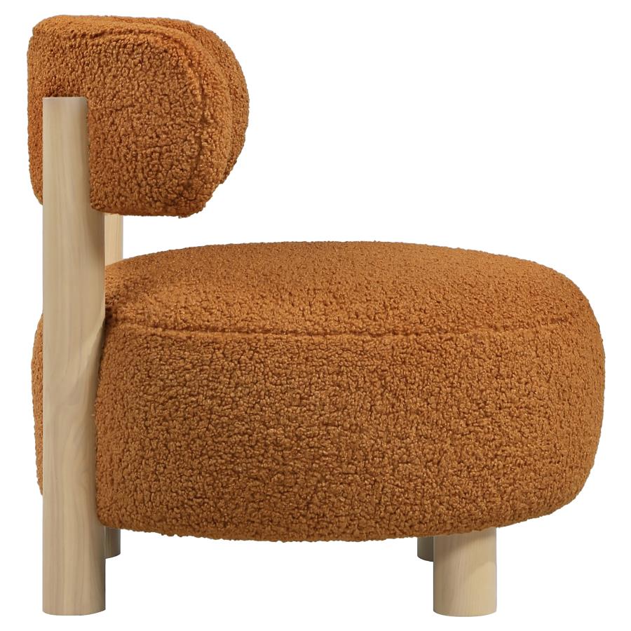 Zonie Boucle Upholstered Barrel Back Accent Chair Orange - 903167