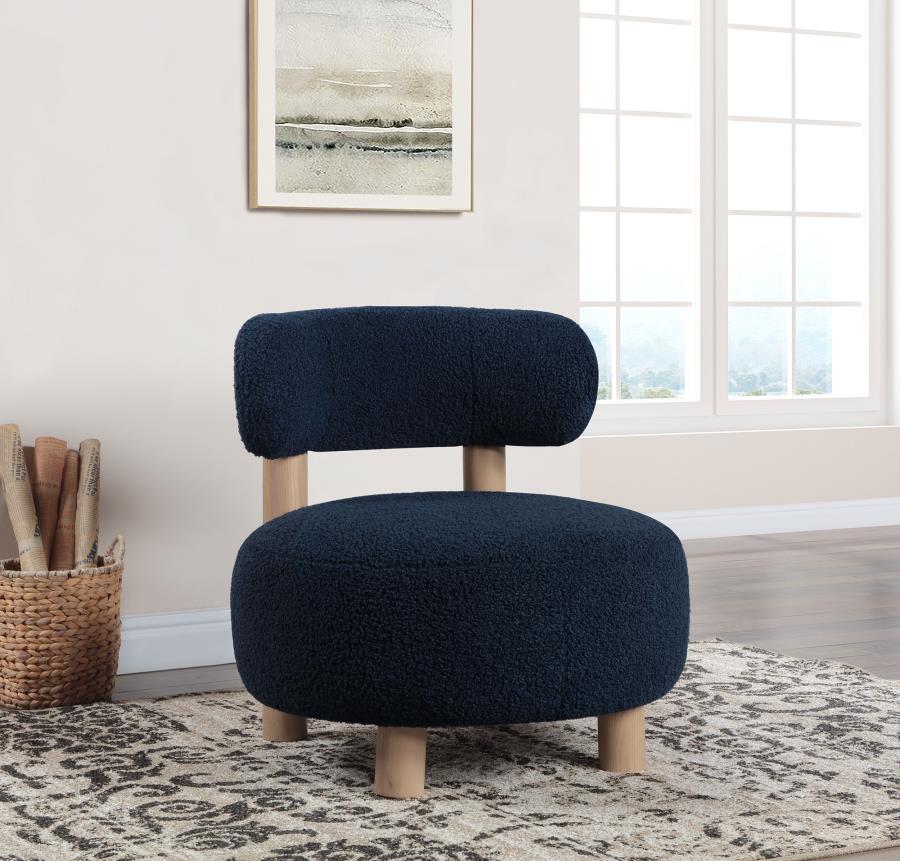 Zonie Boucle Upholstered Barrel Back Accent Chair Blue - 903168