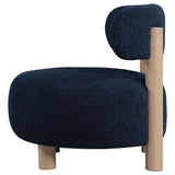 Zonie Boucle Upholstered Barrel Back Accent Chair Blue - 903168