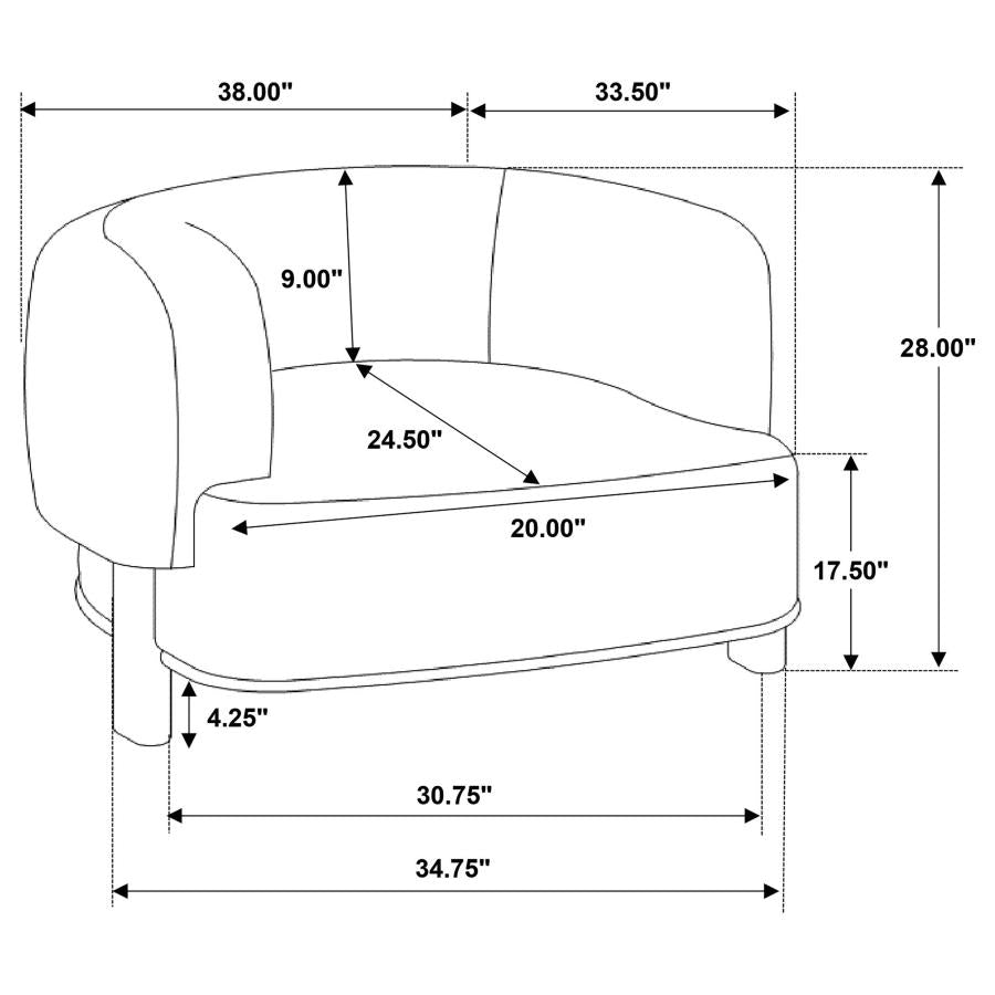 Lawler Upholstered Barrel Back Accent Chair Mushroom - 903170