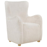 Thornton Faux Fur Upholstered Wingback Lounge Accent Chair Cream - 903175