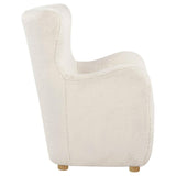 Thornton Faux Fur Upholstered Wingback Lounge Accent Chair Cream - 903175