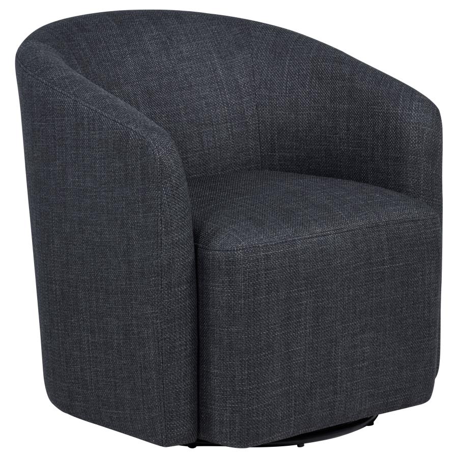 Mossbrook Fabric Upholstered Swivel Accent Chair Anthracite - 903223