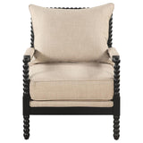 Blanchett Upholstered Bobbin Accent Chair Beige and Black - 903237