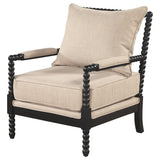 Blanchett Upholstered Bobbin Accent Chair Beige and Black - 903237