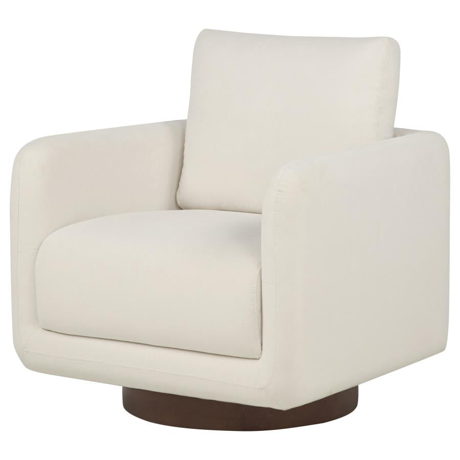 Iris Fabric Upholstered Swivel Accent Chair Ivory - 903255
