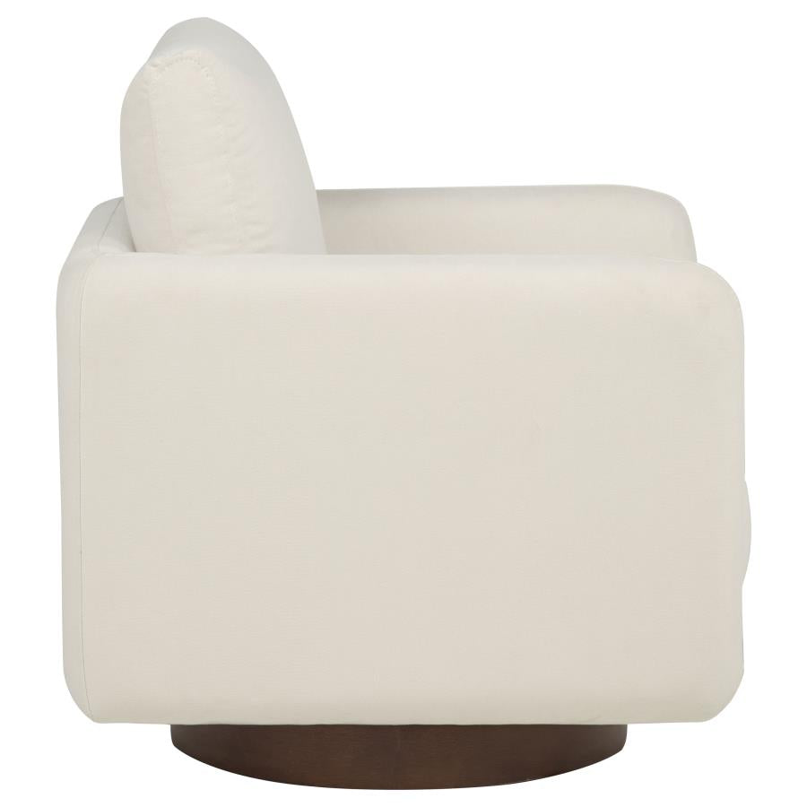 Iris Fabric Upholstered Swivel Accent Chair Ivory - 903255