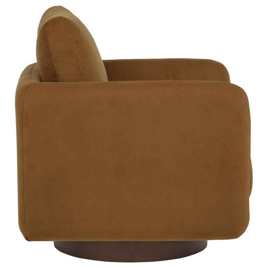 Iris Fabric Upholstered Swivel Accent Chair Rust - 903256